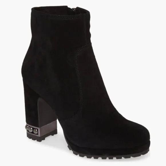 KARL LAGERFELD PARIS LENORE SUEDE BOOT SIZE 8 - Picture 2 of 11